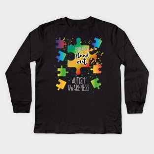 Born to Stand Out Autism Puzzle Kids Long Sleeve T-Shirt